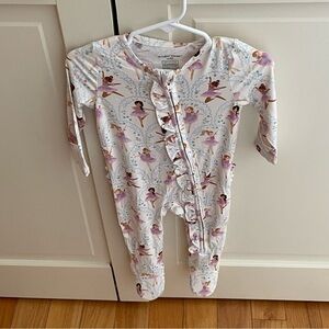 NWT Angel Dear Bamboo Ruffle Ballerina Print Footie Pajama 6-9M